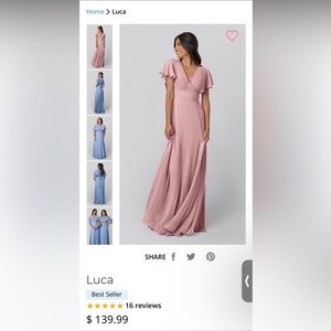 Elegant Pink Bridesmaid Dress